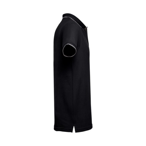 Рубашка-поло мужская SPECTRUM, к/р, чёрный/белый, S, 100% хлопок, плотность 195 г/м2