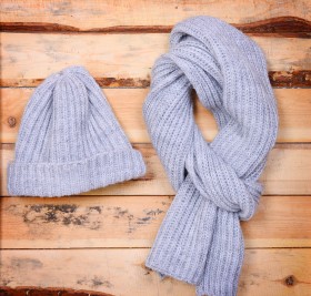 Вязаный комплект шарф и шапка GoSnow, меланж без фурнитуры, 70% акрил,30% шерсть Вязаный комплект шарф и шапка GoSnow, меланж без фурнитуры, 70% акрил,30% шерсть
