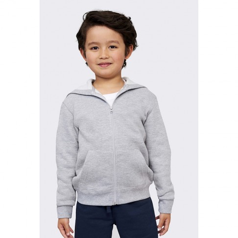 Толстовка детская STONE KIDS, серый меланж,10 лет, 50% хлопок, 50% полиэстер, 260 г/м2