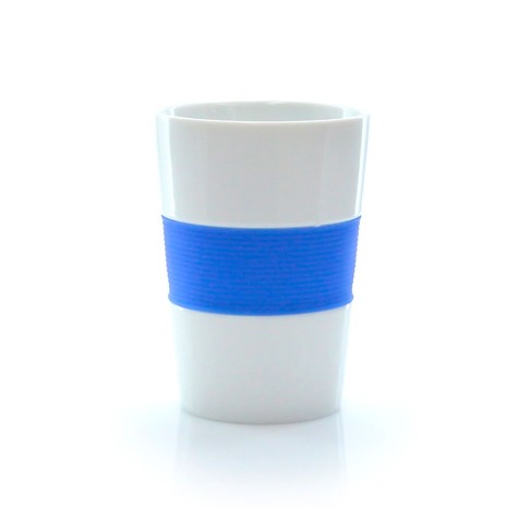 Стакан NELO, белый с красным, 350мл, 11,2х8см, тонкая керамика, силикон Стакан NELO, белый с красным, 350мл, 11,2х8см, тонкая керамика, силикон