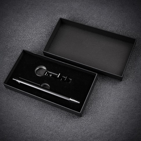 Набор ручка+ брелок ARCADA, черный, металл, пластик, картон