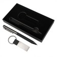 Набор ручка+ брелок COLLISION, черный/темно-серый, металл, пластик, картон