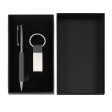 Набор ручка+ брелок COLLISION, черный/темно-серый, металл, пластик, картон