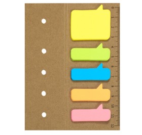Набор закладок с клеевым краем STICKY, 5 цв по 25шт, бежевый, бумага  