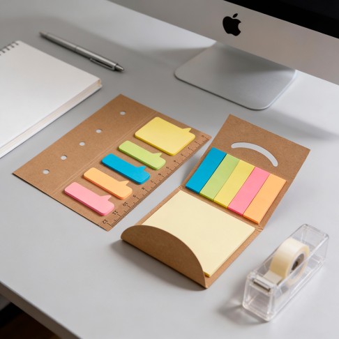 Набор закладок с клеевым краем STICKY, 5 цв по 25шт, бежевый, бумага  