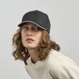 Бейсболка RECY FIVE PIPING, 5 клиньев, застежка-липучка, серый/белый, 100 % п-й полиэстер, 220 г/м2