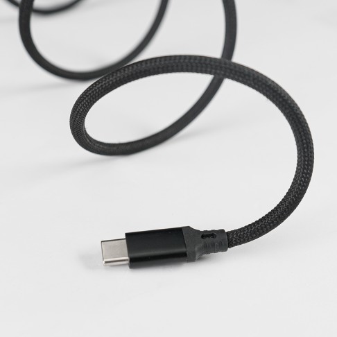 Кабель COIL магнитный для зарядки и передачи данных, 100Вт, 480Мб/с, нейлоновая оплетка, черный