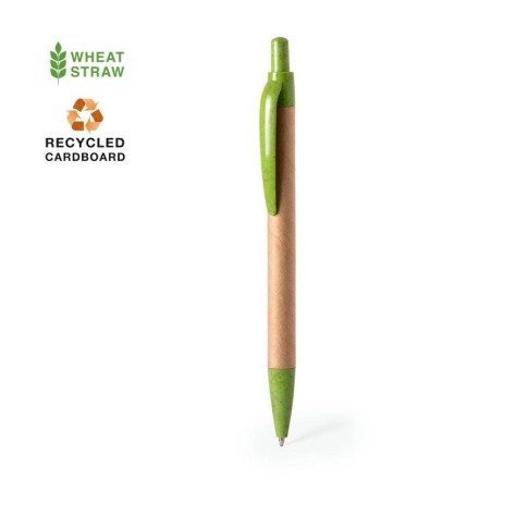 Шариковая ручка FILAX, переработанный картон, пластик c пшеничным волокном, натуральный/зеленый Шариковая ручка FILAX, переработанный картон, пластик c пшеничным волокном, натуральный/зеленый