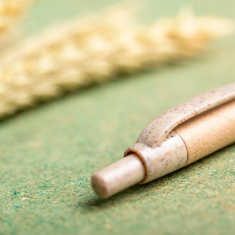 Шариковая ручка FILAX, переработанный картон, пластик c пшеничным волокном, натуральный/зеленый 