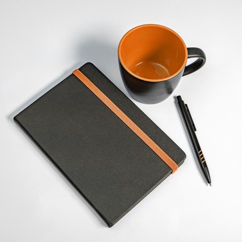 Набор подарочный HYPER: кружка, ежедневник, ручка; черный/оранжевый Набор подарочный HYPER: кружка, ежедневник, ручка; черный/оранжевый