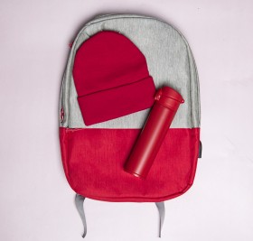 Набор подарочный MYWAY: шапка, термос, рюкзак, красный