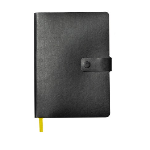 Ежедневник недатированный Stellar, А5, черный, кремовый блок, с желтым обрезом