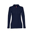 Рубашка-поло женская BERN WOMEN, д/р, тёмно-синий, S, 100% хлопок, плотность 210 г/м2