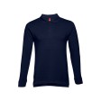 Рубашка-поло мужская BERN, д/р, тёмно-синий, 3XL, 100% хлопок, плотность 210 г/м2