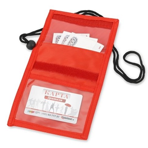 Нагрудное дорожное портмоне со шнурком