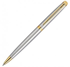 Ручка шариковая Waterman «Hemisphere Stainless Steel GT M», серебристый/золотистый
