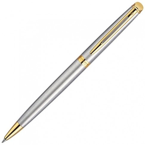 Ручка шариковая Waterman «Hemisphere Stainless Steel GT M», серебристый/золотистый