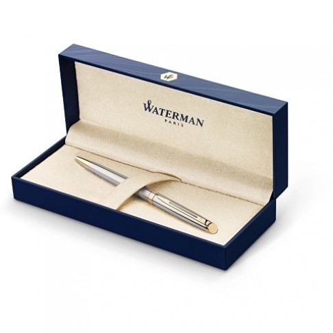 Ручка шариковая Waterman «Hemisphere Stainless Steel GT M», серебристый/золотистый