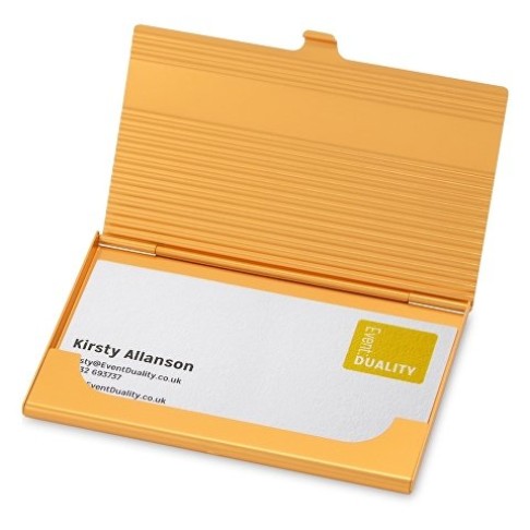 Визитница «Найтли», золотистый Визитница «Найтли», золотистый