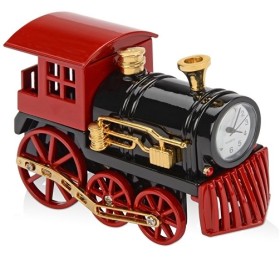 Часы «Паровоз», черный/красный/золотистый