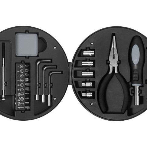 Набор из 25 инструментов в форме колеса, черный/серебристый