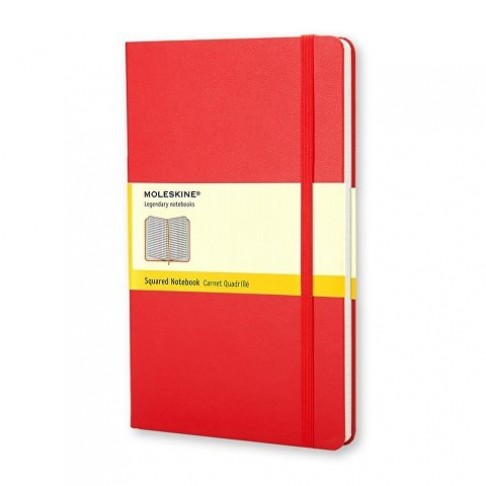 Записная книжка Moleskine Classic (в клетку) в твердой обложке, Large (13х21см), красный