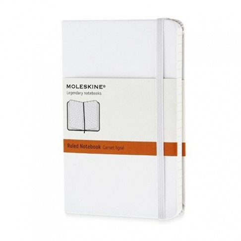 Записная книжка Moleskine Classic (в линейку) в твердой обложке, Pocket (9x14см), белый