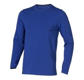 Ponoka мужская футболка из органического хлопка, длинный рукав, синий