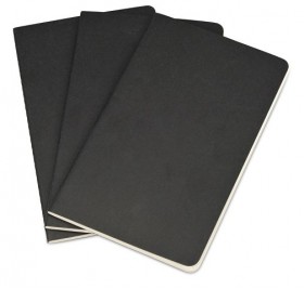 Записная книжка Moleskine Cahier (нелинованный, 3 шт.), Large (13х21см), черный