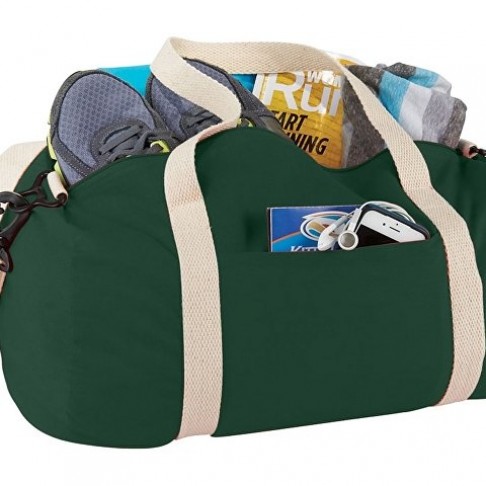 Хлопковая сумка Barrel Duffel, зеленый/бежевый