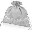 Мешочек подарочный новогодний, хлопок, большой, серый