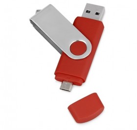 USB/micro USB-флешка 2.0 на 16 Гб «Квебек OTG», красный