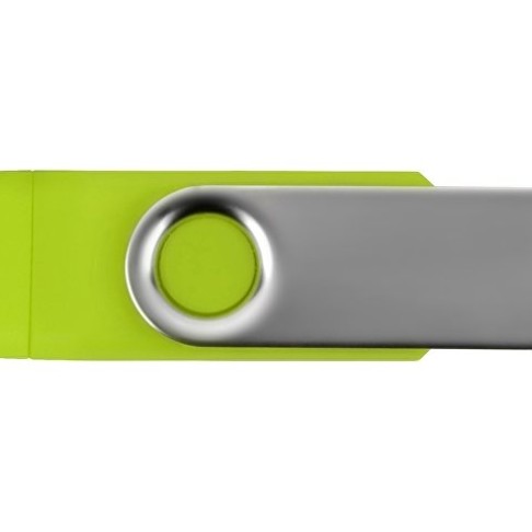 USB/micro USB-флешка 2.0 на 16 Гб «Квебек OTG», зеленое яблоко USB/micro USB-флешка 2.0 на 16 Гб «Квебек OTG», зеленое яблоко