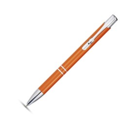 Алюминиевая шариковая кнопочная ручка Moneta, синие чернила, оранжевый