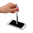 Ручка-стилус металлическая шариковая «Poke», серебристый/черный