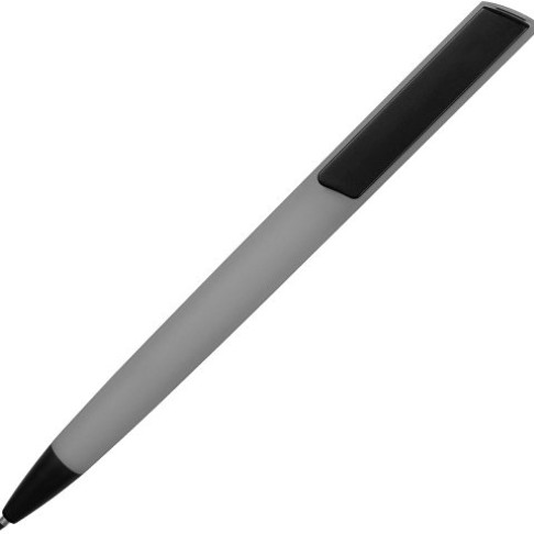 Ручка пластиковая soft-touch шариковая «Taper», серый/черный