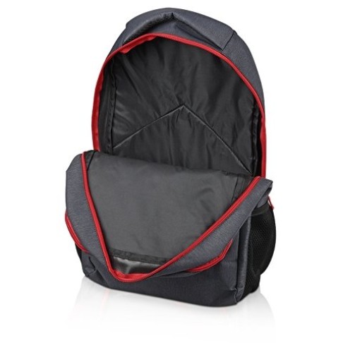 Рюкзак «Metropolitan», серый с красной молнией и черной подкладкой