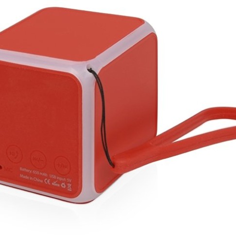 Портативная колонка «Cube» с подсветкой, красный