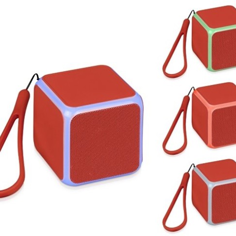 Портативная колонка «Cube» с подсветкой, красный
