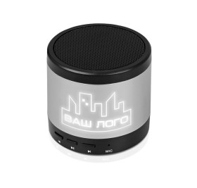 Портативная колонка «Ring neon» с белой подсветкой корпуса, серебристый