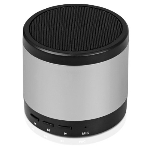 Портативная колонка «Ring neon» с белой подсветкой корпуса, серебристый