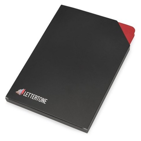 Блокнот «Notepeno» 130x205 мм с тонированными линованными страницами, красный