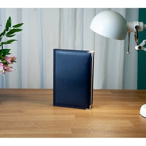 Ежедневник А5 полудатированный «Imperium», синий (уголки и срез золото)