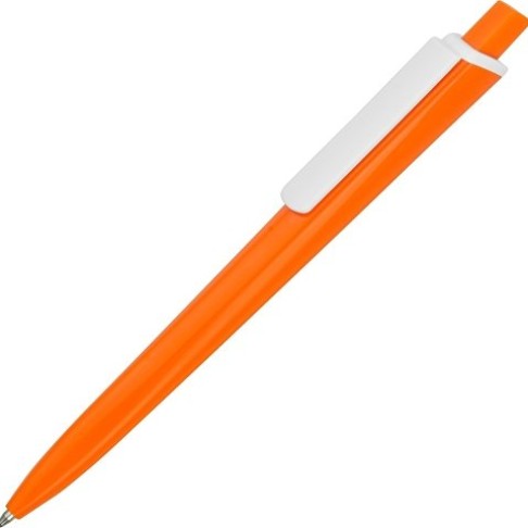 Ручка пластиковая трехгранная шариковая «Lateen», оранжевый/белый