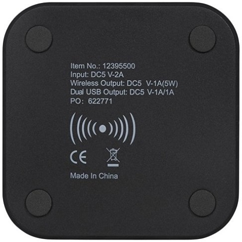 Беспроводное зарядное устройство-хаб «Ozone», черный Беспроводное зарядное устройство-хаб «Ozone», черный