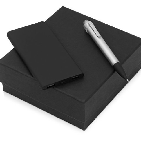 Подарочный набор Beam of Light с ручкой и зарядным устройством, серебристый