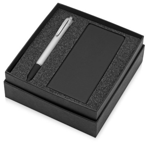 Подарочный набор Beam of Light с ручкой и зарядным устройством, серебристый