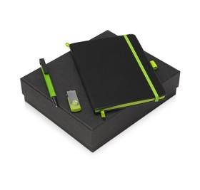 Подарочный набор Q-edge с флешкой, ручкой-подставкой и блокнотом А5, зеленый Подарочный набор Q-edge с флешкой, ручкой-подставкой и блокнотом А5, зеленый