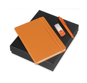 Подарочный набор Vision Pro Plus soft-touch с флешкой, ручкой и блокнотом А5, оранжевый Подарочный набор Vision Pro Plus soft-touch с флешкой, ручкой и блокнотом А5, оранжевый