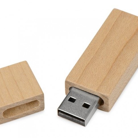 Флеш-карта USB 2.0 16 Gb «Woody» с магнитным колпачком, натуральный